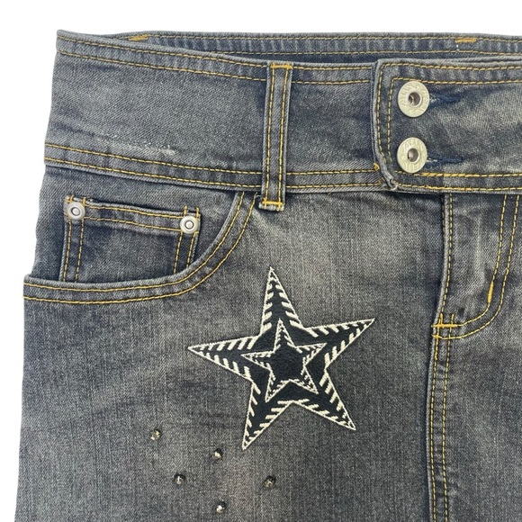 Sexy Punk Rock Denim Mini Skirt XS Custm by Madz  Goth Metal Festival Outfit - Picture 8 of 16